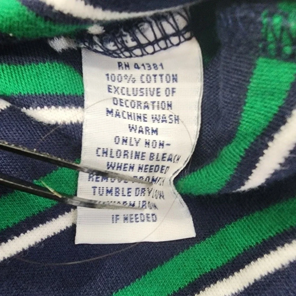 Vintage 90s Ralph Lauren Shirt Mens XL Blue Green Striped Custom Fit Polo Preppy